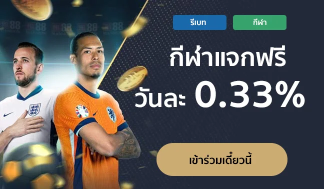 กีฬาแจกฟรี วันละ 0.33%